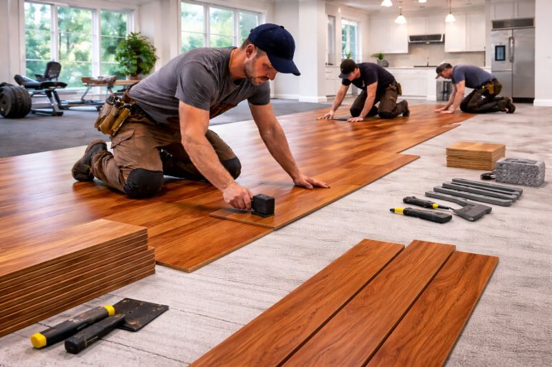 Cherry Floor Installation in Schertz, TX