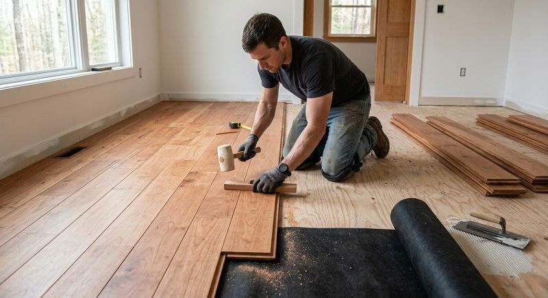 Cherry Floor Installation in Schertz, TX