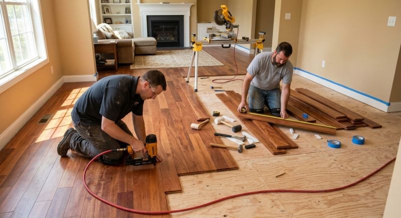 Cherry Floor Installation in Somerset, TX