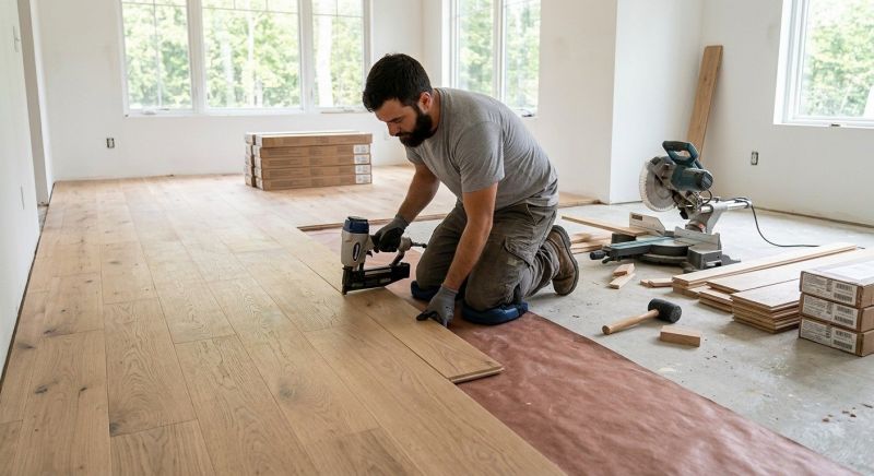 Oak Floor Installation in Pipe Creek, TX
