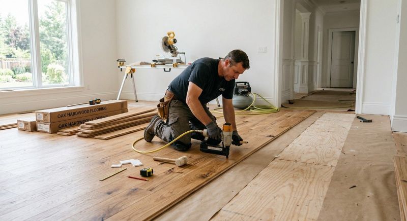 Oak Floor Installation in Pipe Creek, TX